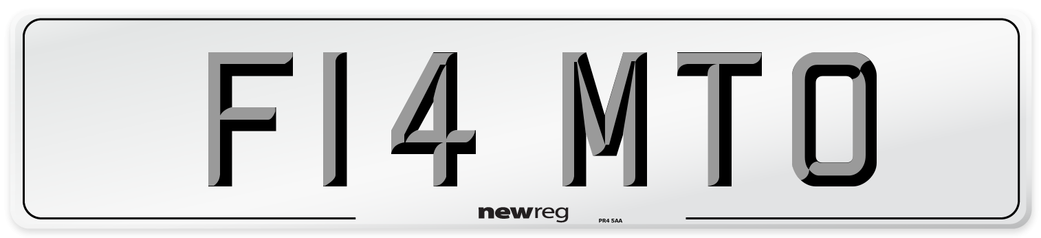 F14 MTO Number Plate from New Reg